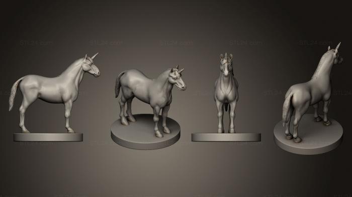 Animal figurines (Unicorn Horse, STKJ_0651) 3D models for cnc